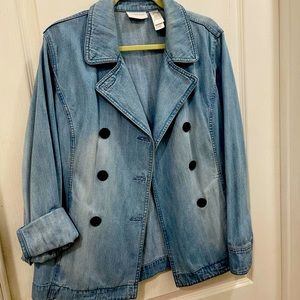 Liz Claiborne Women’s Large Denim Peacoat - Like New!